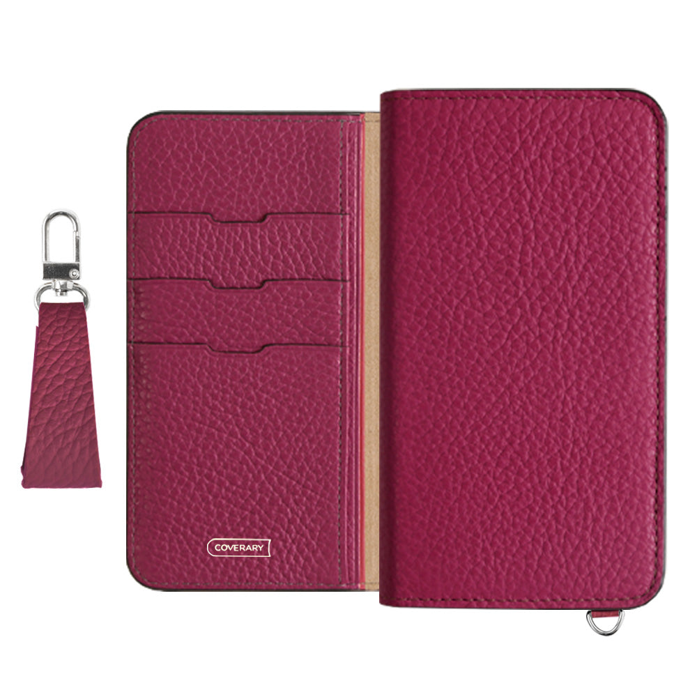 Genuine leather 32 colors Italian shrink leather with finger strap notebook-style case