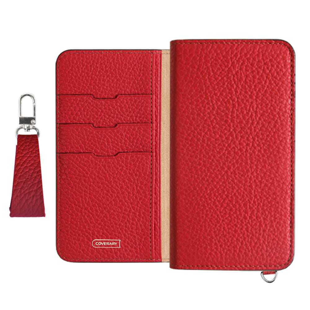 Genuine leather 32 colors Italian shrink leather with finger strap notebook-style case