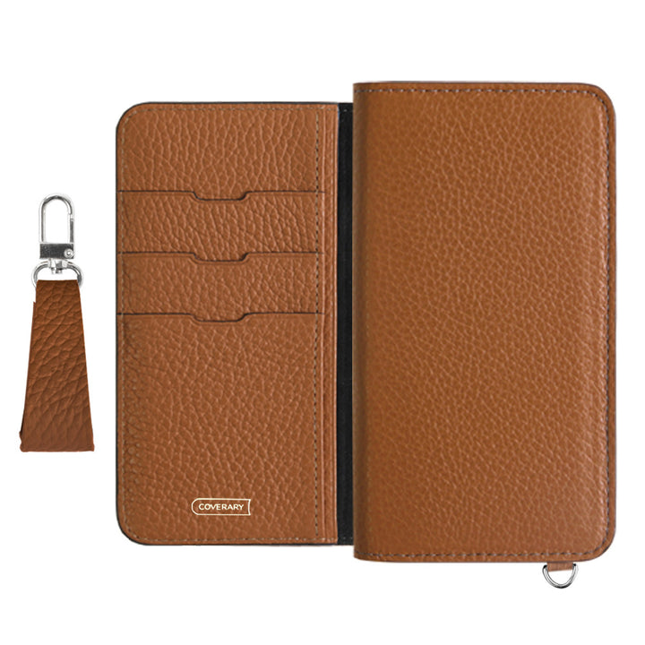 Genuine leather 32 colors Italian shrink leather with finger strap notebook-style case