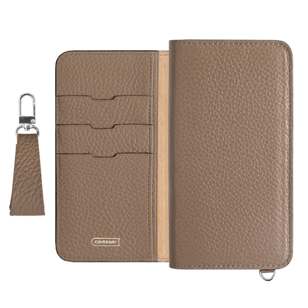 Genuine leather 32 colors Italian shrink leather with finger strap notebook-style case