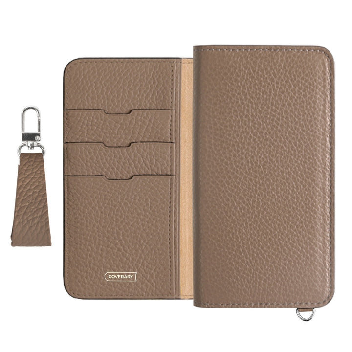 Genuine leather 32 colors Italian shrink leather with finger strap notebook-style case