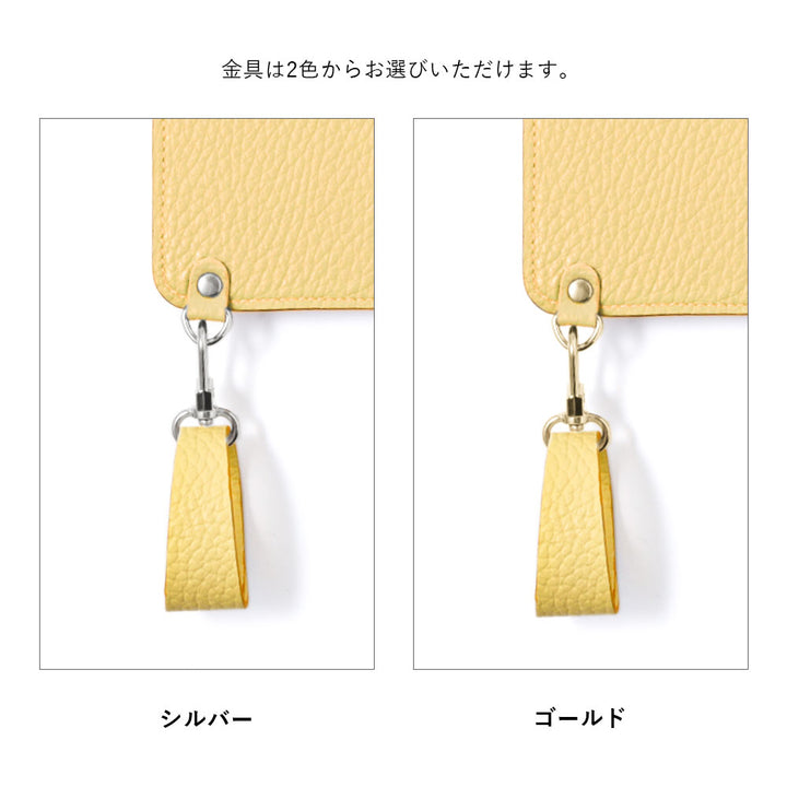 Genuine leather 32 colors Italian shrink leather notebook-style case with finger strap (with belt)