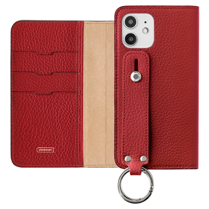 Genuine leather 32 colors Italian shrink leather with hand belt notebook-style case AQUOS series