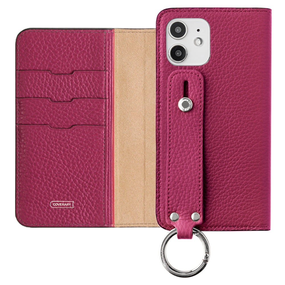 Genuine leather 32 colors Italian shrink leather with hand belt notebook-style case AQUOS series