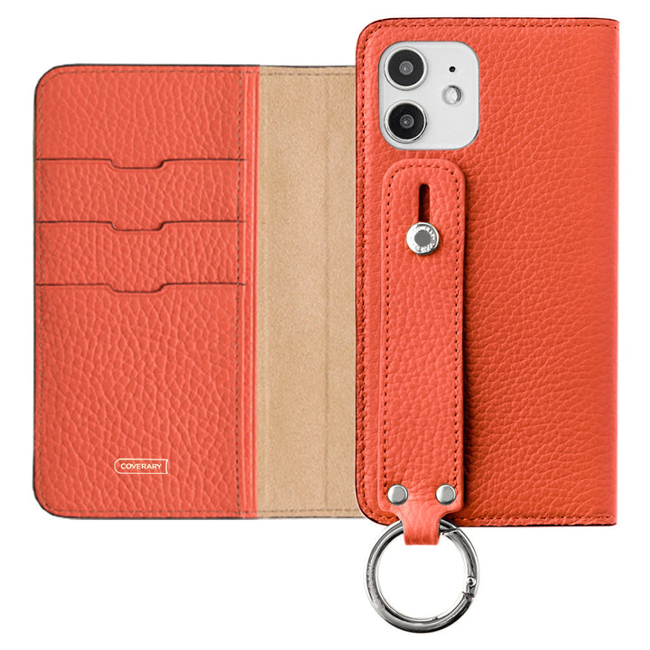 Genuine leather 32 colors Italian shrink leather with hand belt notebook-style case AQUOS series