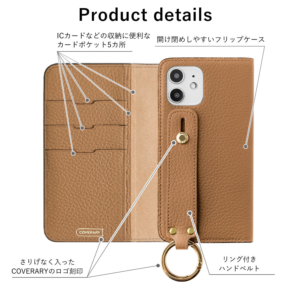 Genuine leather 32 colors Italian shrink leather with hand belt notebook-style case AQUOS series