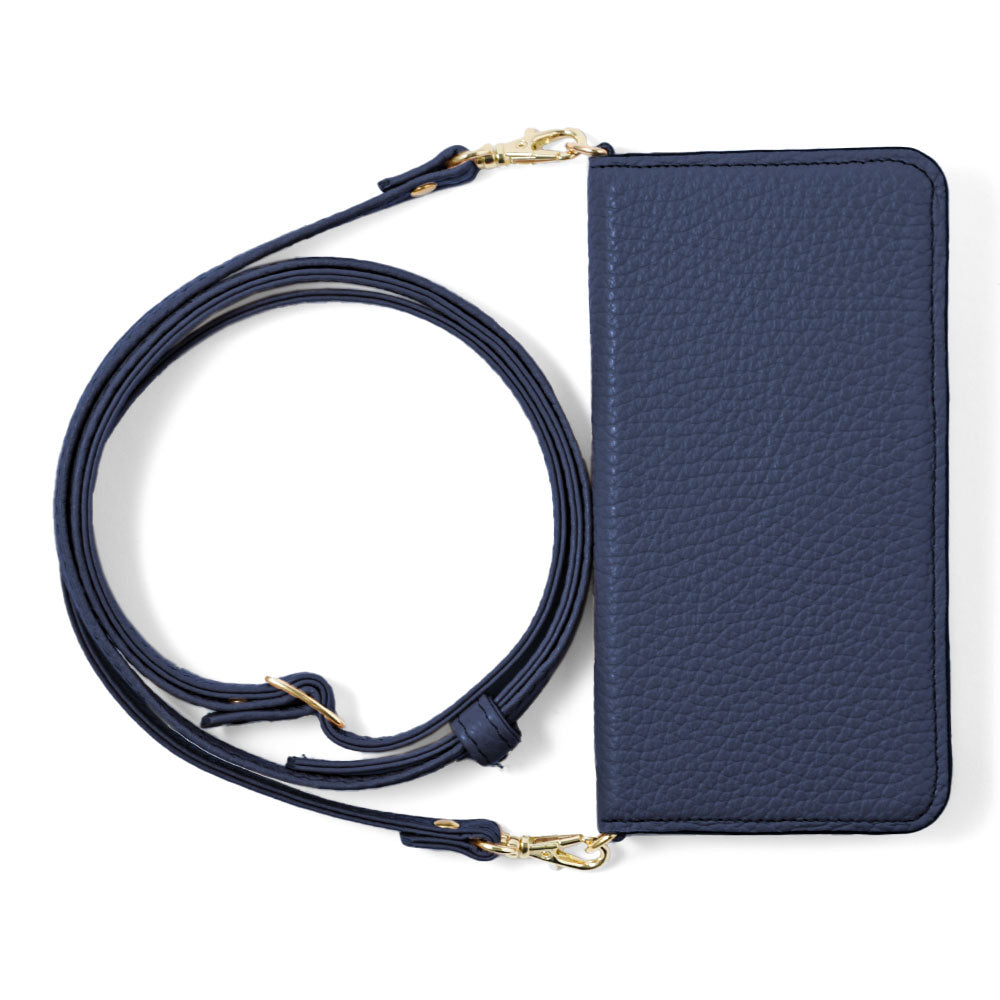 本革 32色 イタリアンシュリンクレザー ショルダーストラップ付き 手帳型ケース iPhoneシリーズ