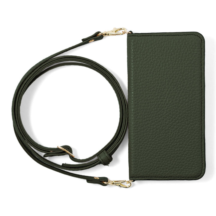 本革 32色 イタリアンシュリンクレザー ショルダーストラップ付き 手帳型ケース AQUOSシリーズ