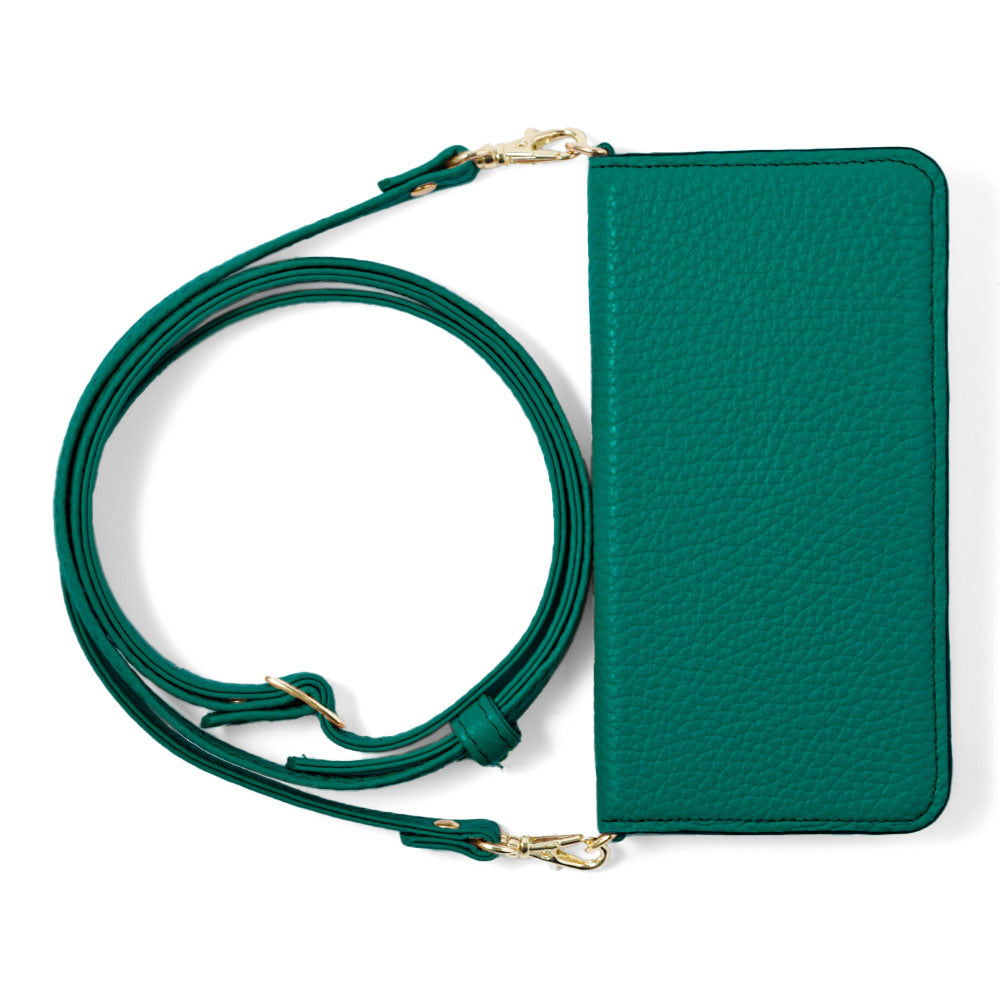 本革 32色 イタリアンシュリンクレザー ショルダーストラップ付き 手帳型ケース AQUOSシリーズ