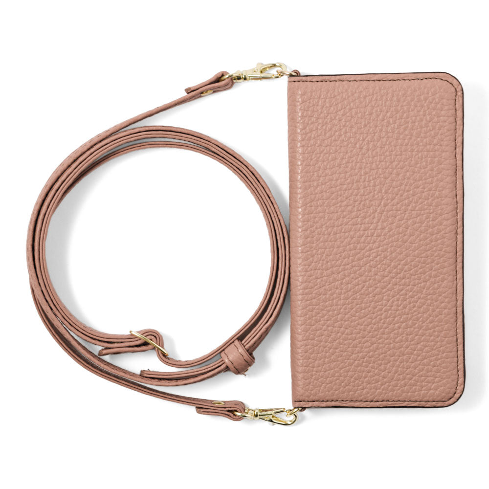 本革 32色 イタリアンシュリンクレザー ショルダーストラップ付き 手帳型ケース iPhoneシリーズ