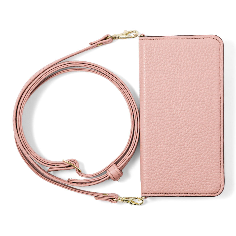 本革 32色 イタリアンシュリンクレザー ショルダーストラップ付き 手帳型ケース AQUOSシリーズ