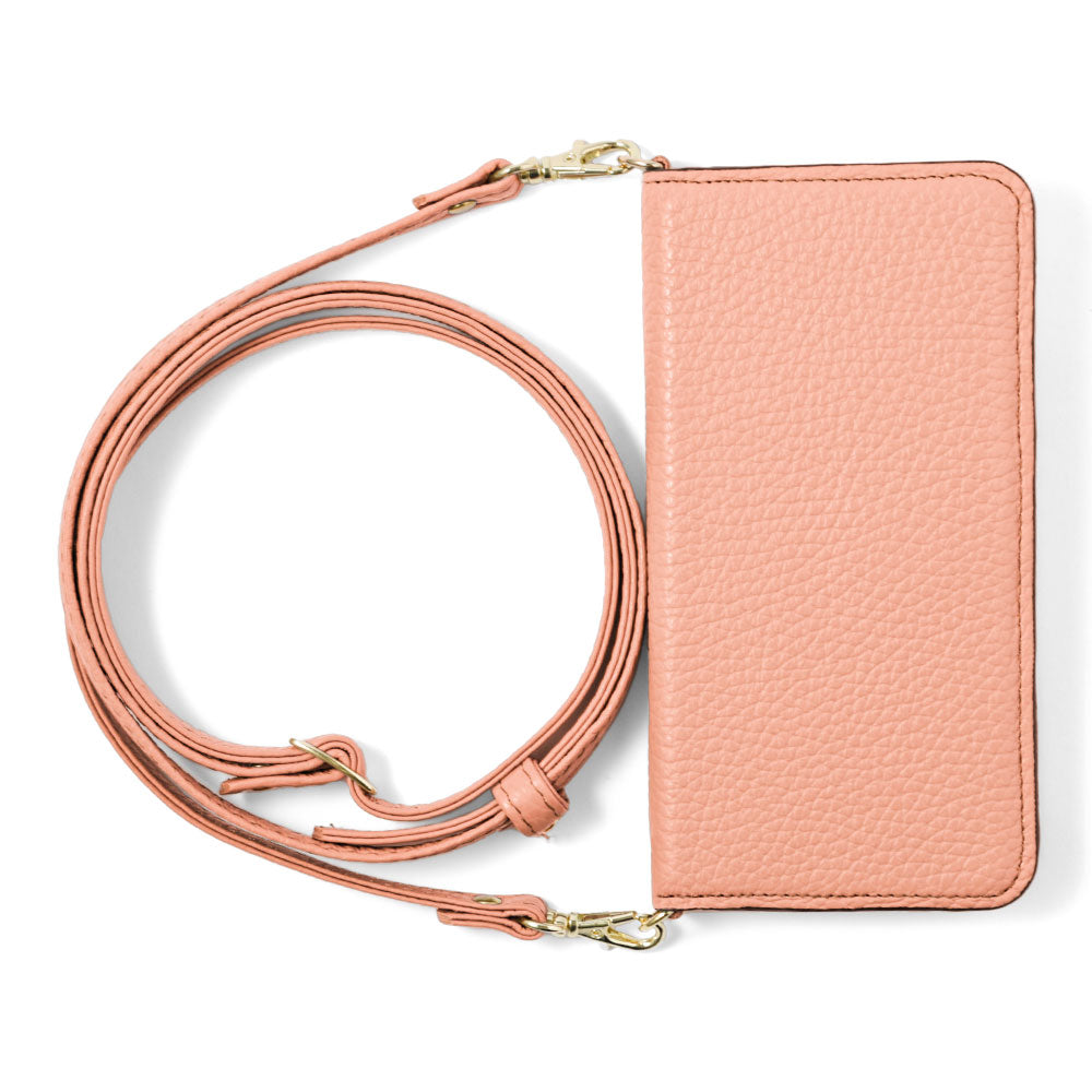 本革 32色 イタリアンシュリンクレザー ショルダーストラップ付き 手帳型ケース AQUOSシリーズ