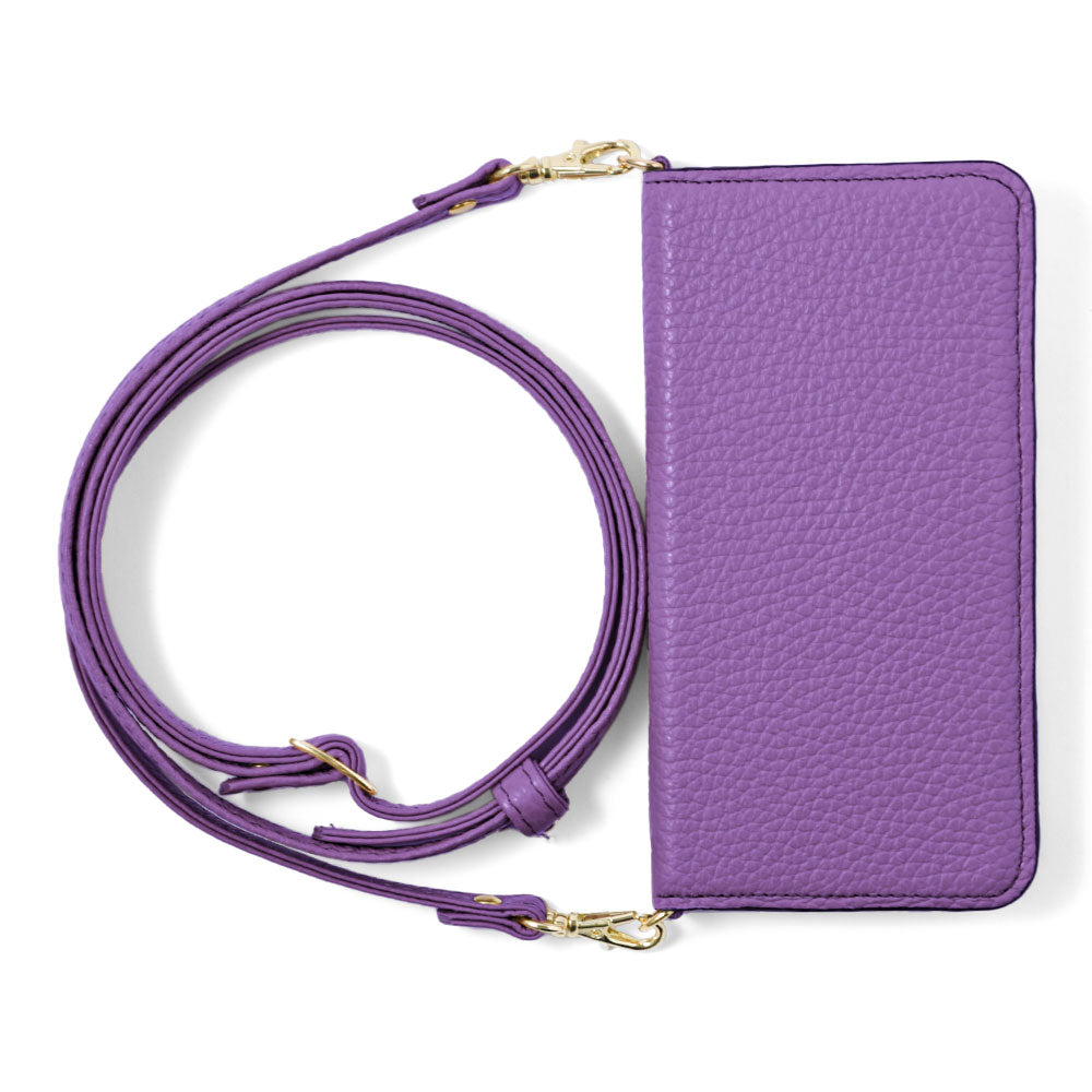 本革 32色 イタリアンシュリンクレザー ショルダーストラップ付き 手帳型ケース AQUOSシリーズ