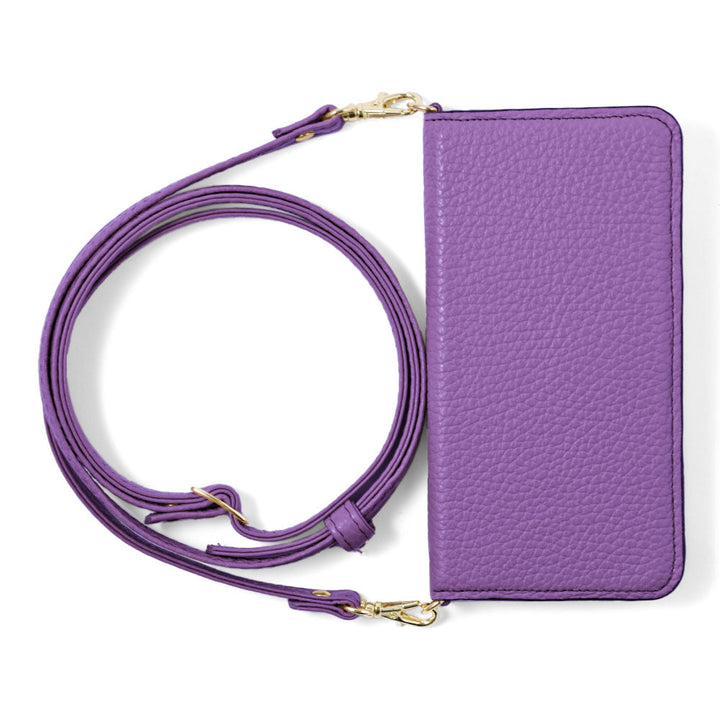 本革 32色 イタリアンシュリンクレザー ショルダーストラップ付き 手帳型ケース AQUOSシリーズ