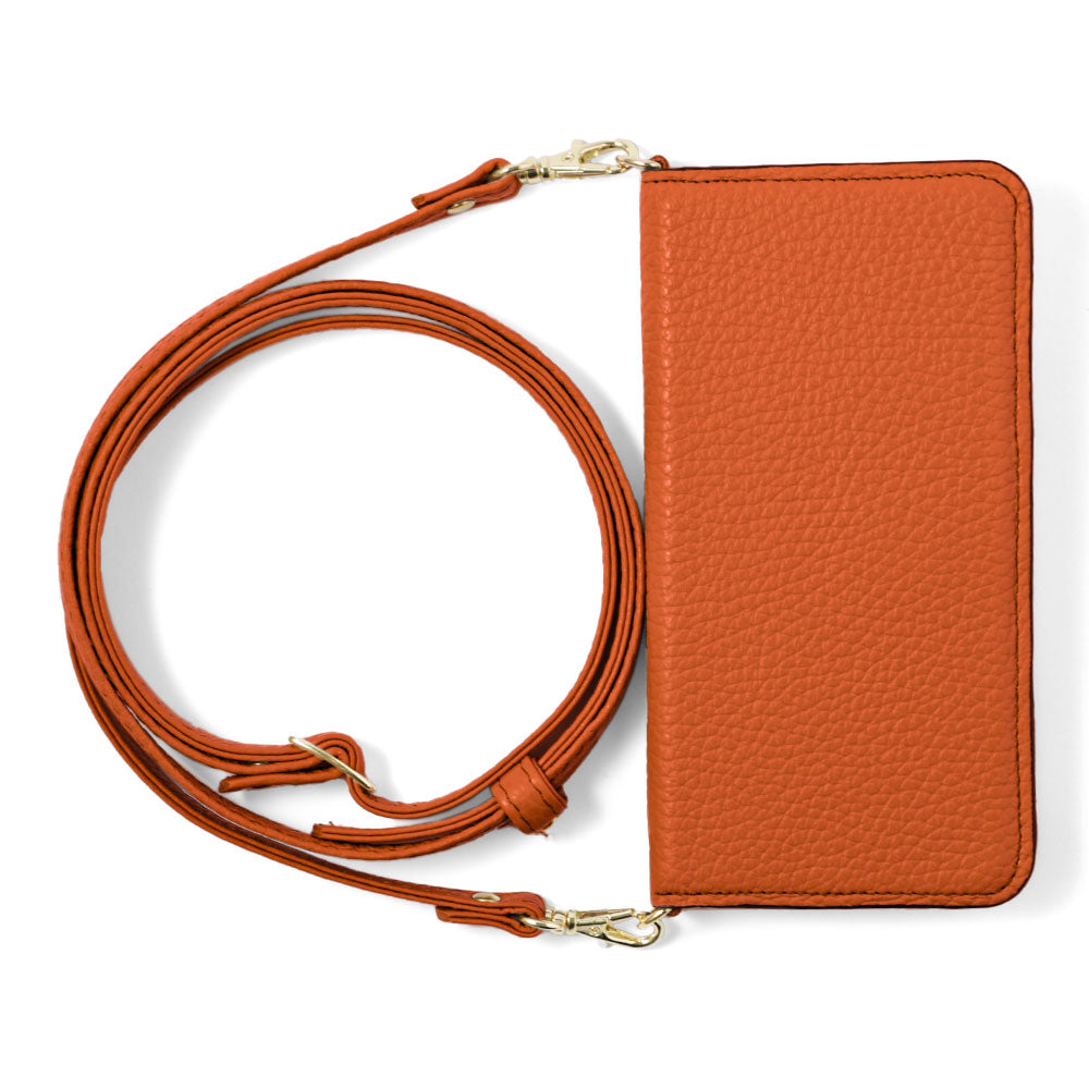 本革 32色 イタリアンシュリンクレザー ショルダーストラップ付き 手帳型ケース AQUOSシリーズ