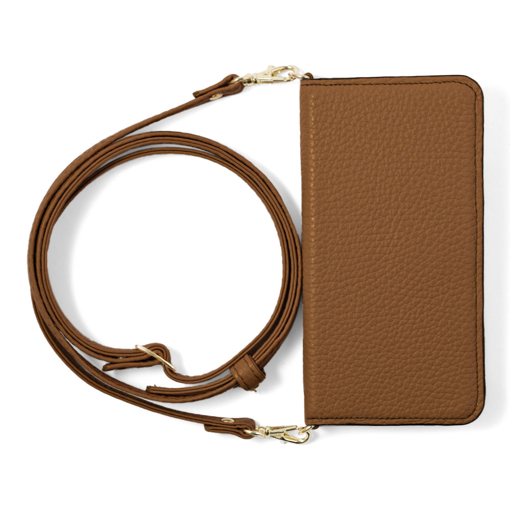 本革 32色 イタリアンシュリンクレザー ショルダーストラップ付き 手帳型ケース AQUOSシリーズ