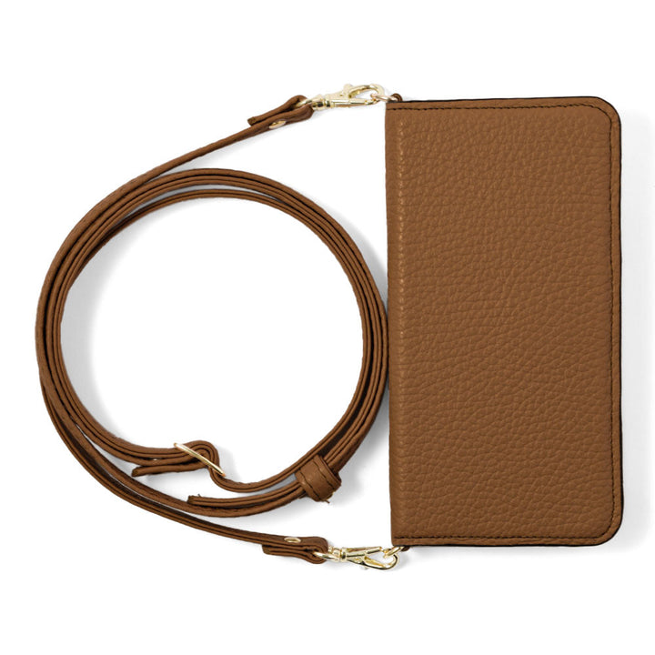 本革 32色 イタリアンシュリンクレザー ショルダーストラップ付き 手帳型ケース AQUOSシリーズ