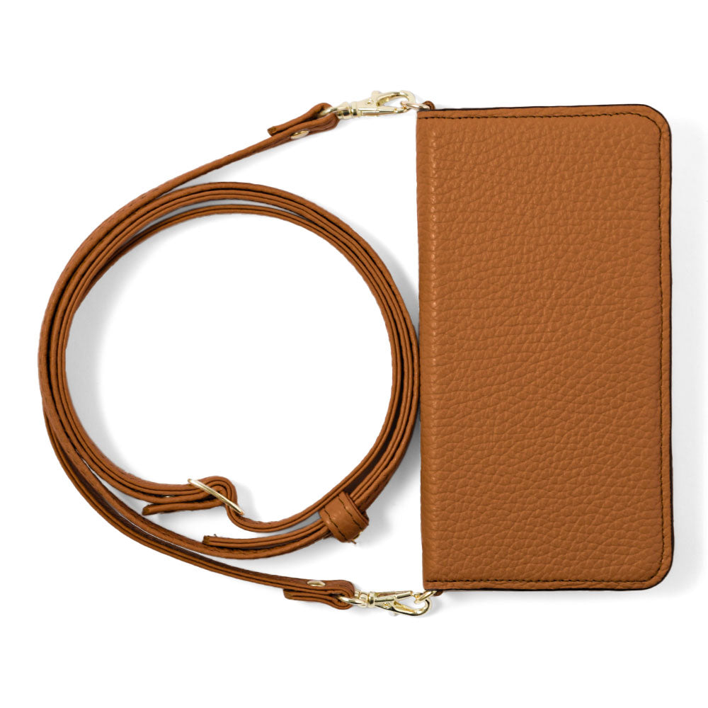 本革 32色 イタリアンシュリンクレザー ショルダーストラップ付き 手帳型ケース iPhoneシリーズ