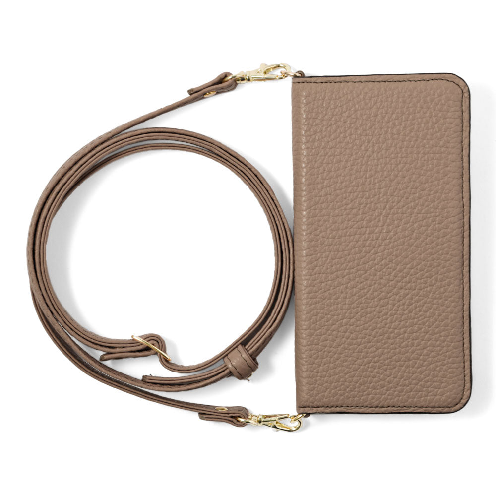 本革 32色 イタリアンシュリンクレザー ショルダーストラップ付き 手帳型ケース AQUOSシリーズ