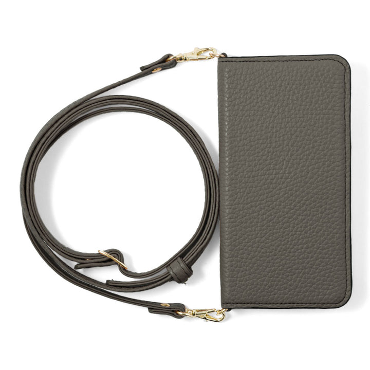 本革 32色 イタリアンシュリンクレザー ショルダーストラップ付き 手帳型ケース AQUOSシリーズ