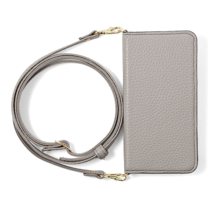 本革 32色 イタリアンシュリンクレザー ショルダーストラップ付き 手帳型ケース AQUOSシリーズ