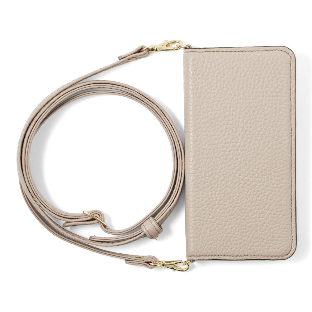 本革 32色 イタリアンシュリンクレザー ショルダーストラップ付き 手帳型ケース AQUOSシリーズ