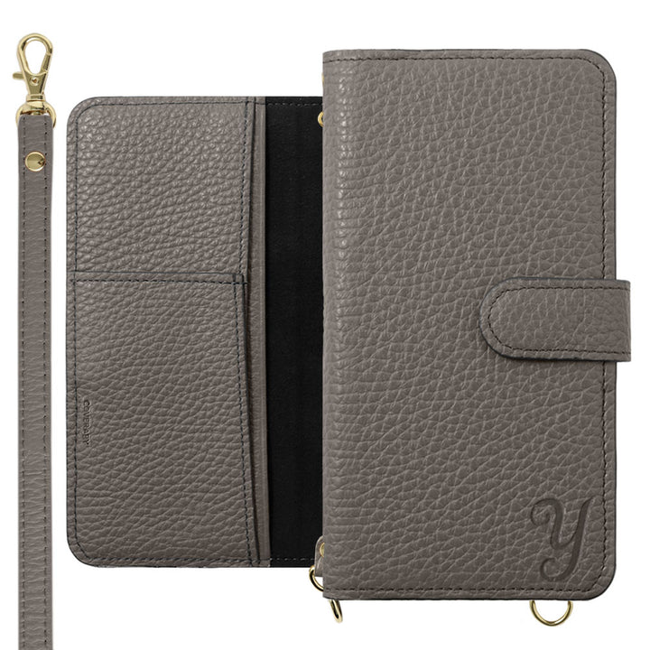 Genuine leather Italian shrink leather Initial with shoulder strap Stand function Notebook type case (with belt) Google Pixel series