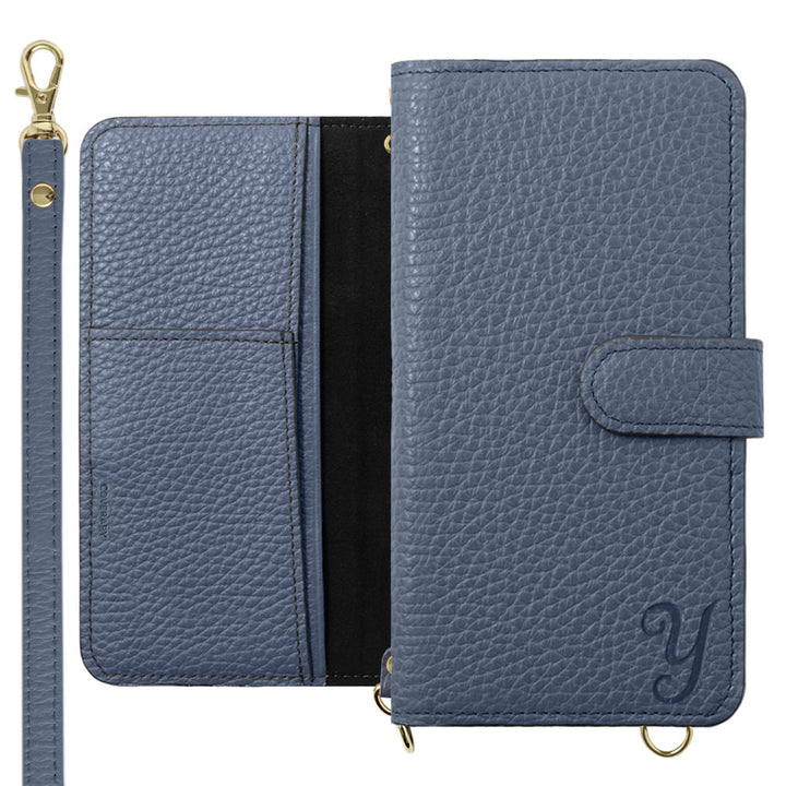 Genuine leather Italian shrink leather Initial with shoulder strap Stand function Notebook type case (with belt) AQUOS series