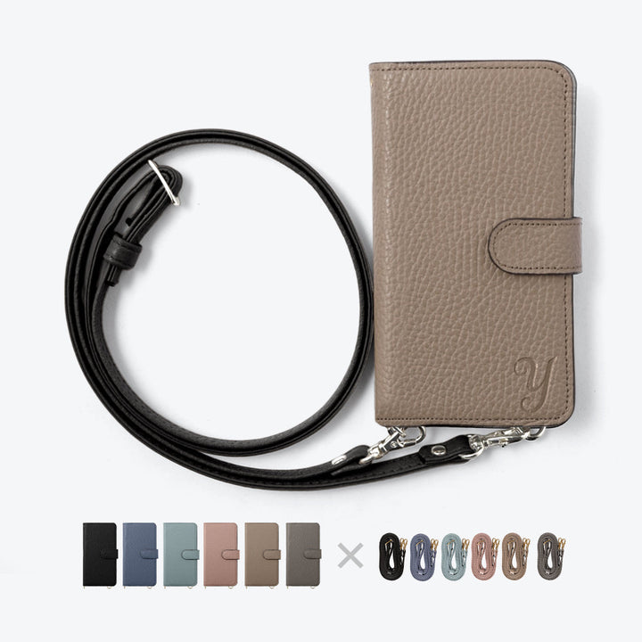 Genuine leather Italian shrink leather Initial with shoulder strap Stand function Notebook type case (with belt) Google Pixel series