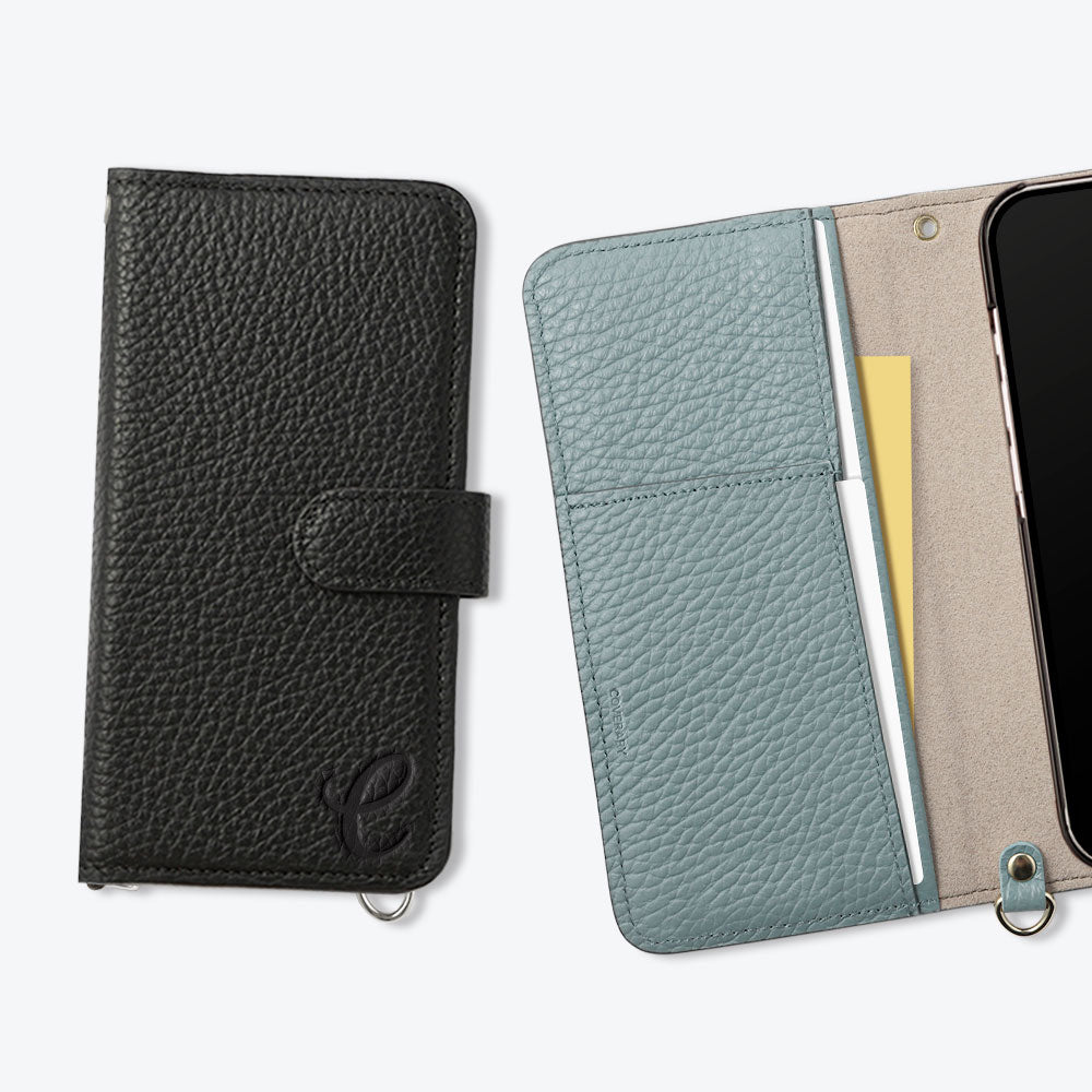 Genuine leather Italian shrink leather Initial with shoulder strap Stand function Notebook type case (with belt) AQUOS series