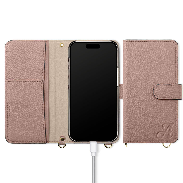 Genuine leather Italian shrink leather Initial with shoulder strap Stand function Notebook type case (with belt) Google Pixel series