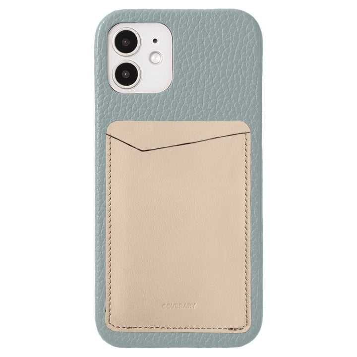 Cuir véritable 32 couleurs Cuir italien grainé avec pochettes pour cartes verticales et horizontales Coque arrière pour série iPhone