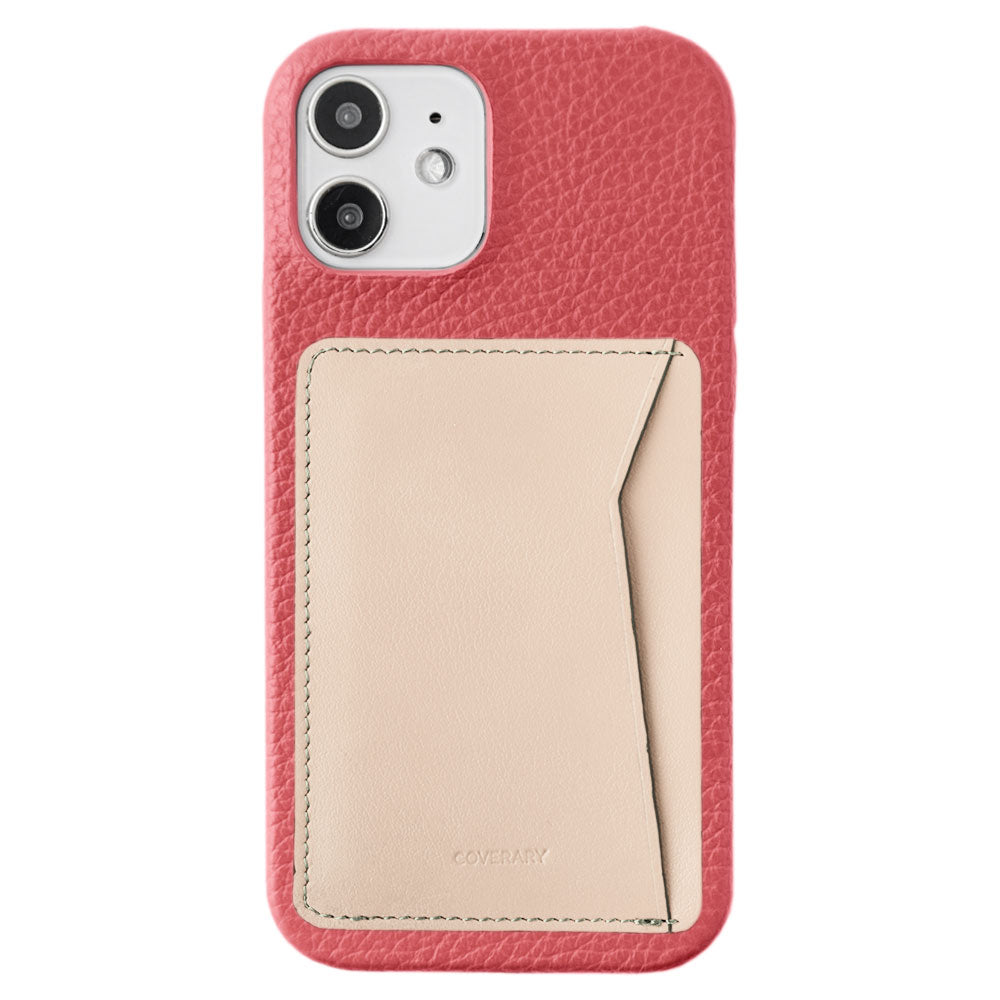 本革 32色 イタリアンシュリンクレザー 縦・横選べるカードポケット付き 背面ケース iPhoneシリーズ