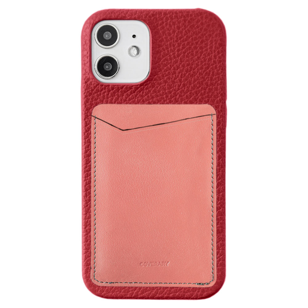 本革 32色 イタリアンシュリンクレザー 縦・横選べるカードポケット付き 背面ケース iPhoneシリーズ