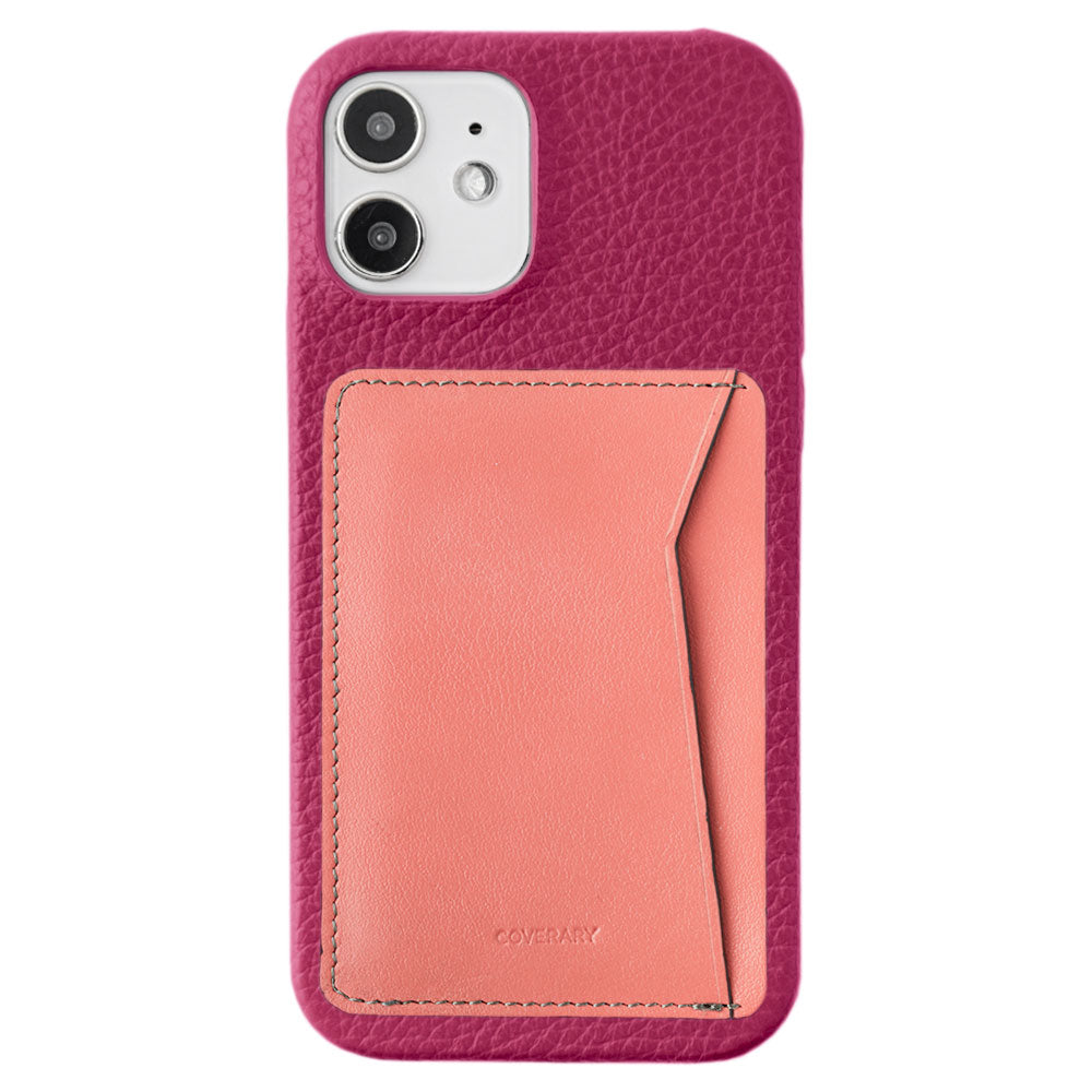 本革 32色 イタリアンシュリンクレザー 縦・横選べるカードポケット付き 背面ケース iPhoneシリーズ