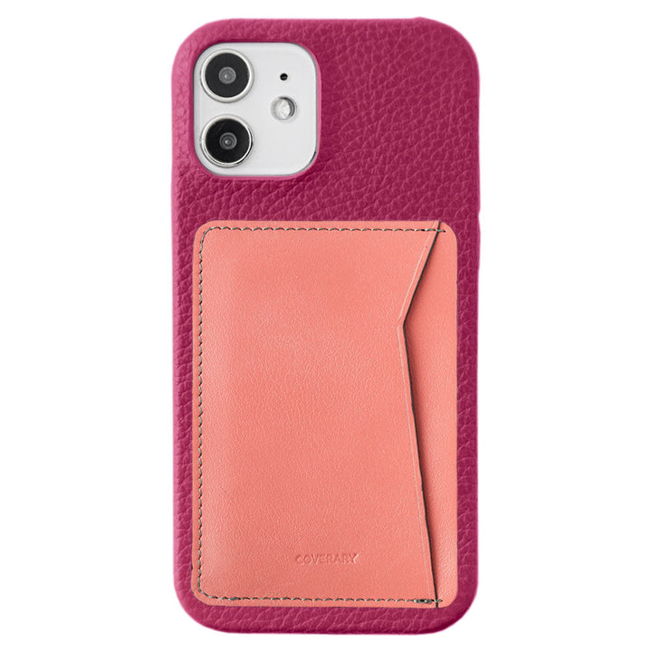 本革 32色 イタリアンシュリンクレザー 縦・横選べるカードポケット付き 背面ケース iPhoneシリーズ