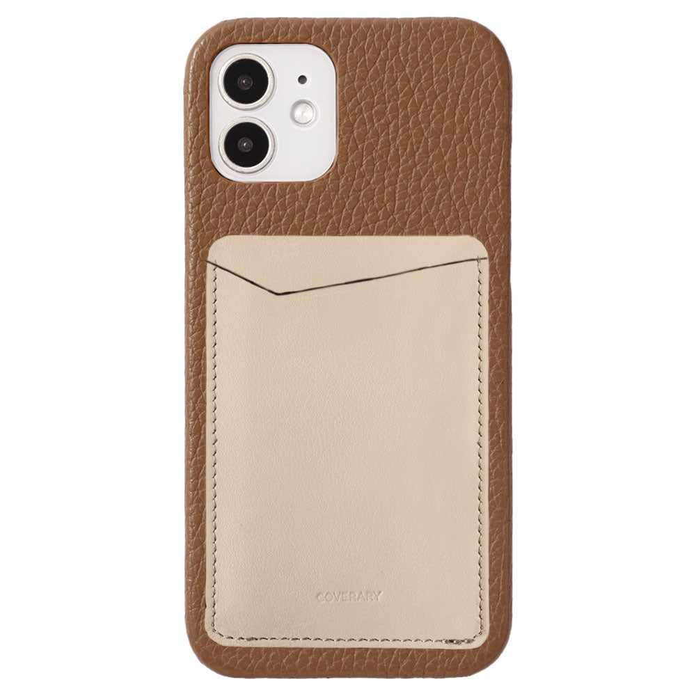 COVERARY 本革スマホケースとカードポケットセット キャラメル 本革 32