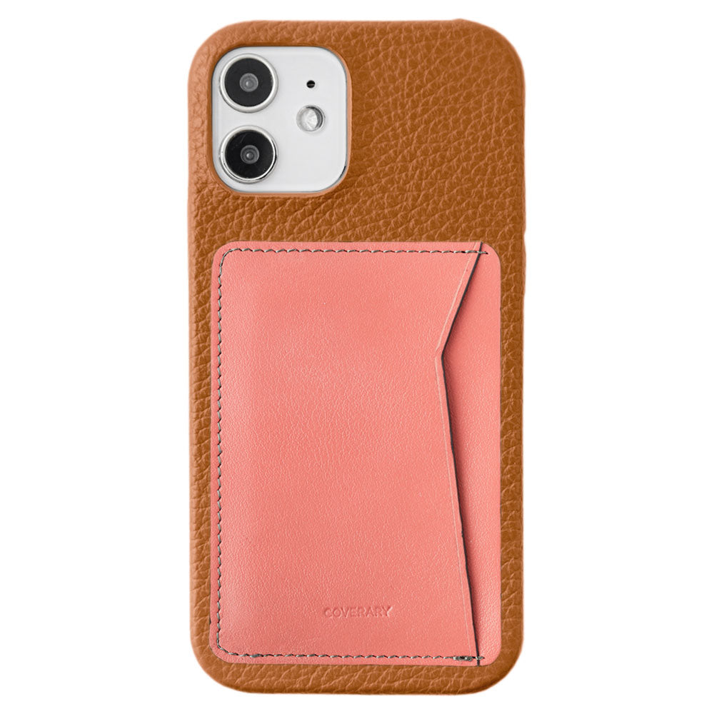 本革 32色 イタリアンシュリンクレザー 縦・横選べるカードポケット付き 背面ケース iPhoneシリーズ