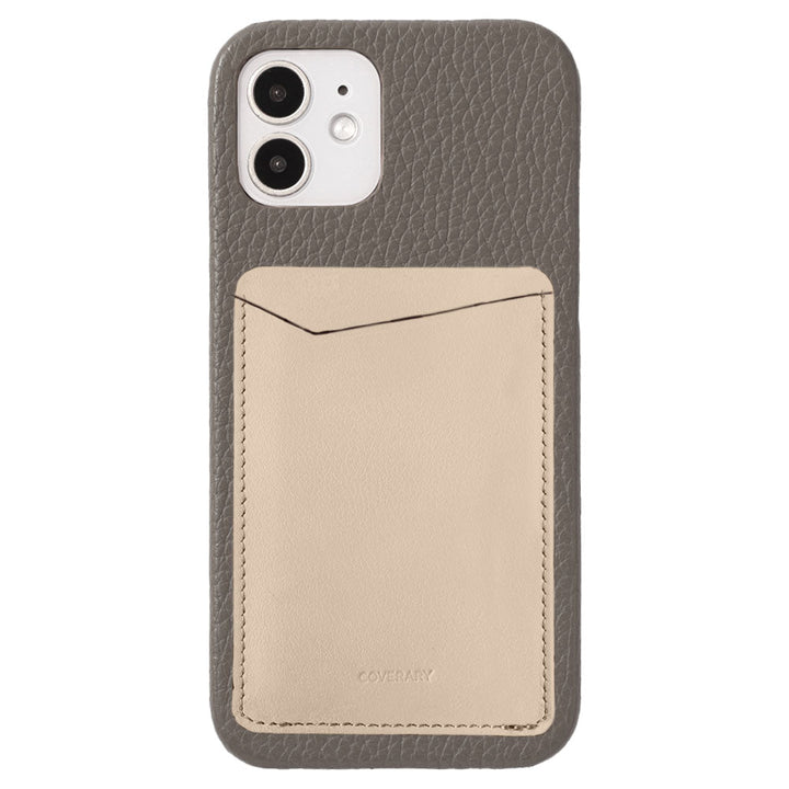 Cuir véritable 32 couleurs Cuir italien grainé avec pochettes pour cartes verticales et horizontales Coque arrière pour série iPhone