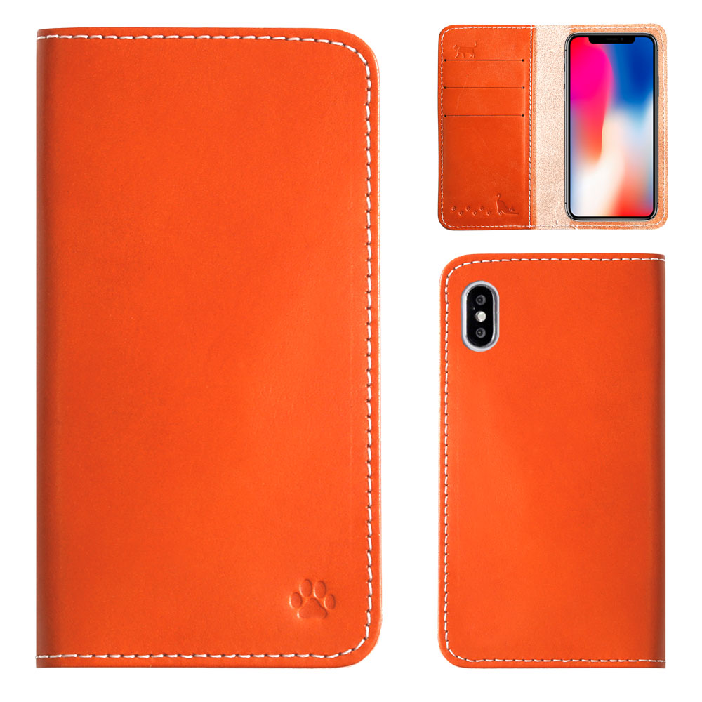 Genuine Leather Tochigi Leather Card Storage Cat Design Engraved Notebook Case Galaxy Series