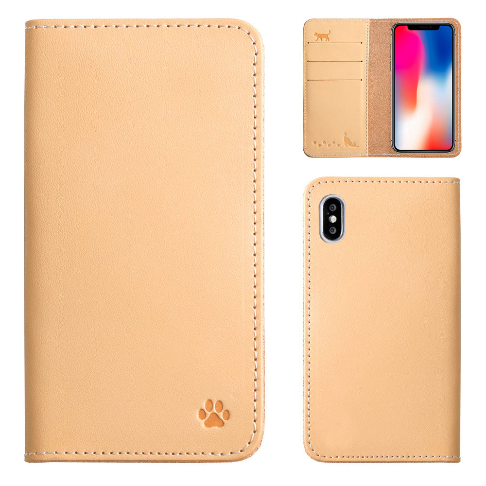 Genuine Leather Tochigi Leather Card Storage Cat Design Engraved Notebook Case Xperia Series