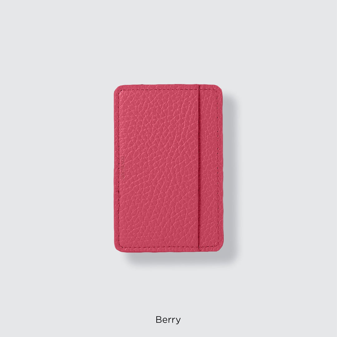 Pochette porte-cartes en cuir véritable compatible MagSafe, 32 couleurs, cuir italien grainé