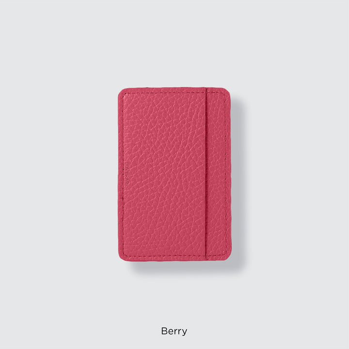 Pochette porte-cartes en cuir véritable compatible MagSafe, 32 couleurs, cuir italien grainé