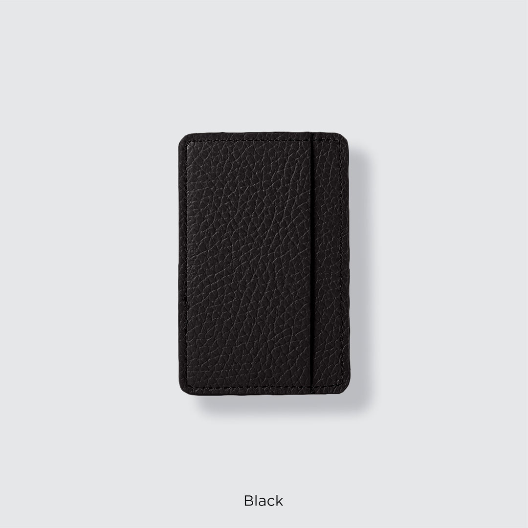 Pochette porte-cartes en cuir véritable compatible MagSafe, 32 couleurs, cuir italien grainé