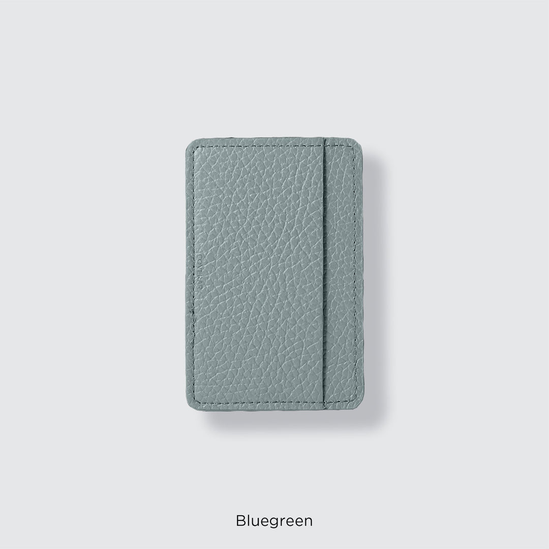 Pochette porte-cartes en cuir véritable compatible MagSafe, 32 couleurs, cuir italien grainé