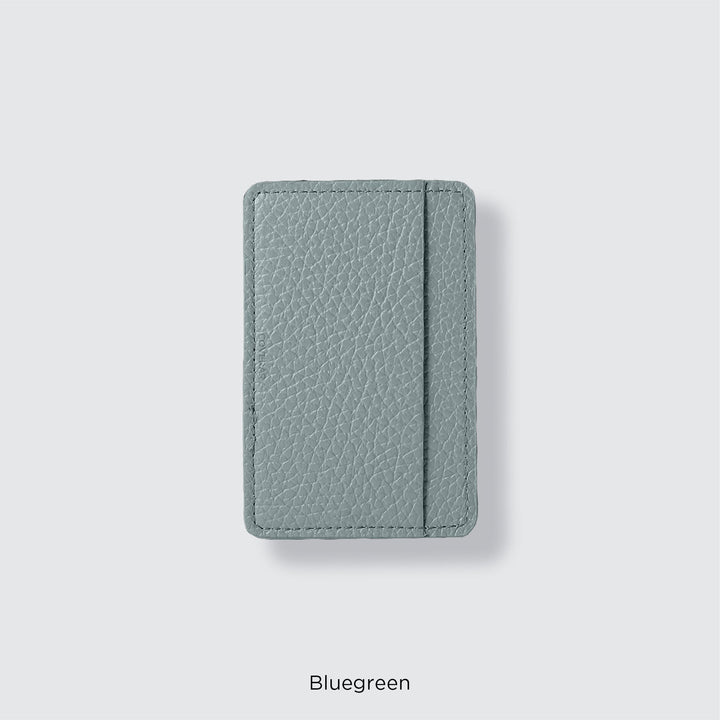 Pochette porte-cartes en cuir véritable compatible MagSafe, 32 couleurs, cuir italien grainé