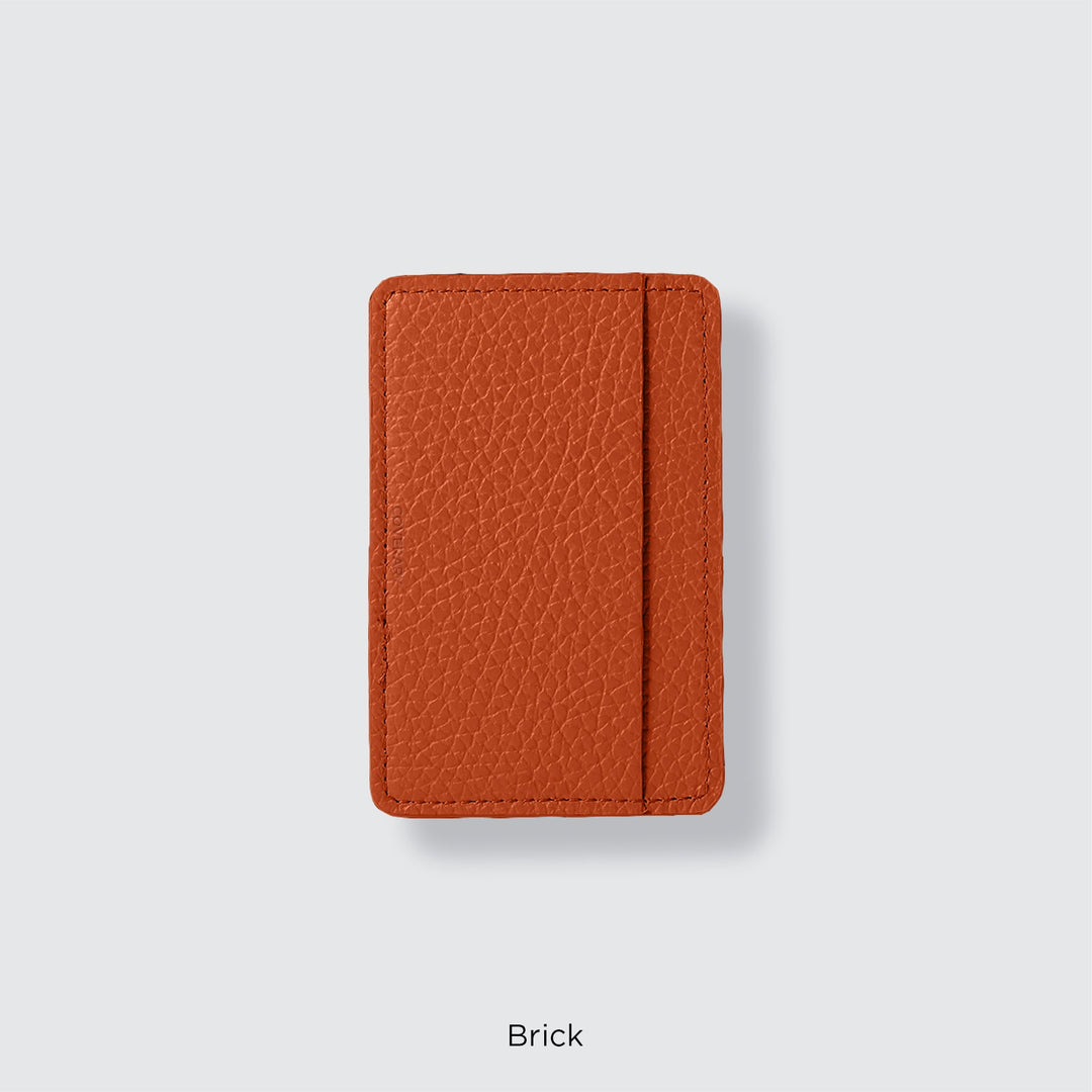 Pochette porte-cartes en cuir véritable compatible MagSafe, 32 couleurs, cuir italien grainé