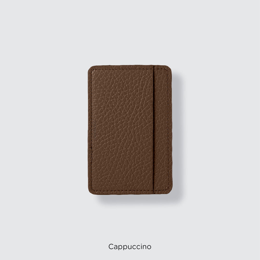 Pochette porte-cartes en cuir véritable compatible MagSafe, 32 couleurs, cuir italien grainé