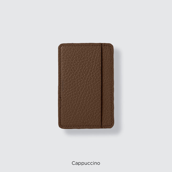 Pochette porte-cartes en cuir véritable compatible MagSafe, 32 couleurs, cuir italien grainé
