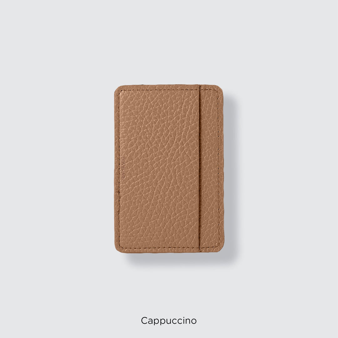 Pochette porte-cartes en cuir véritable compatible MagSafe, 32 couleurs, cuir italien grainé